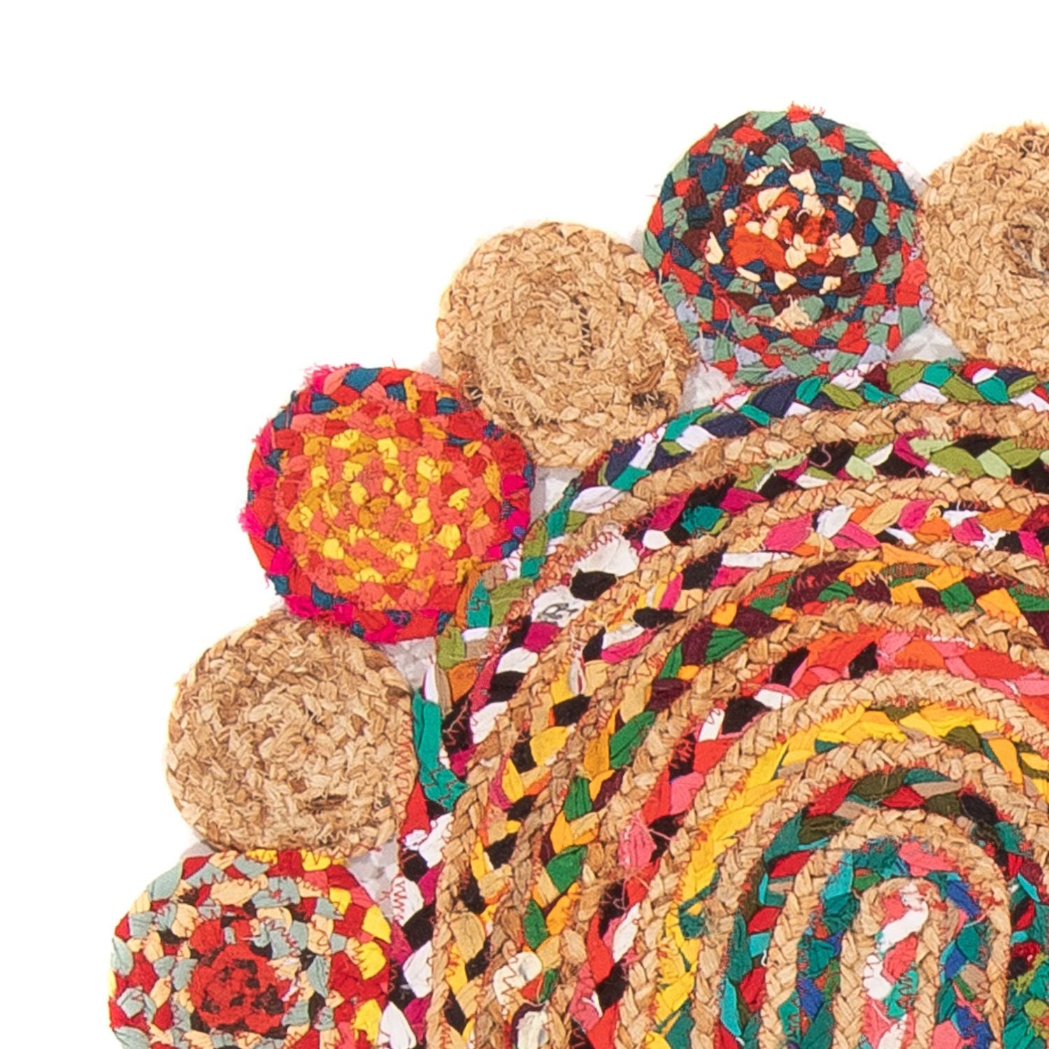 Tapis en sisal ovale  - 91 x 61 cm - multicolore