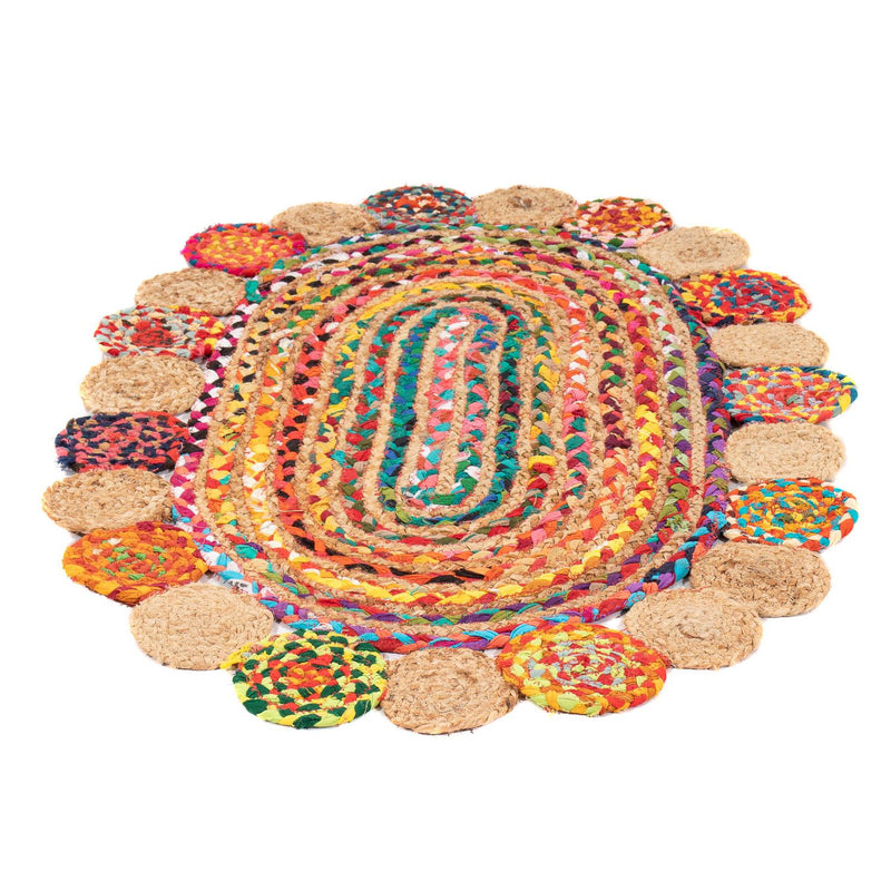Tapis en sisal ovale  - 91 x 61 cm - multicolore