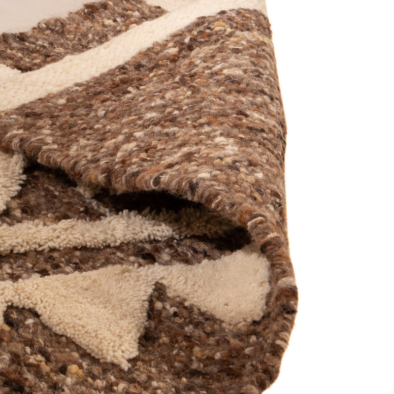 Tapis en laine - 90 x 60 cm - beige foncé