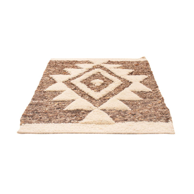 Tapis en laine - 90 x 60 cm - beige foncé