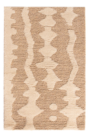 Tapis en laine - 90 x 60 cm - beige foncé