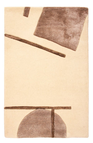 Designer Teppich - 90 x 60 cm - creme