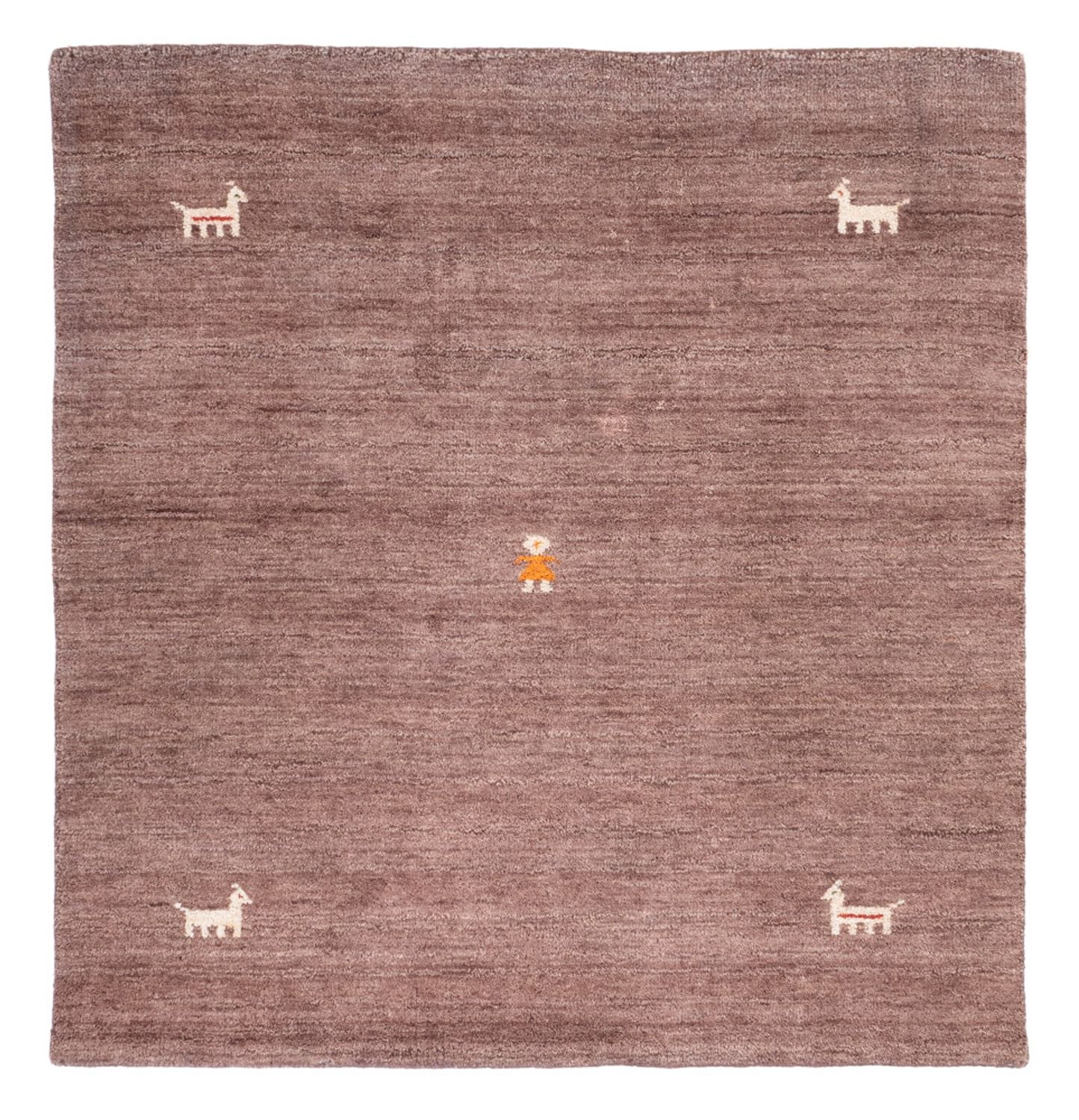 Gabbeh Teppich - Softy quadratisch  - 150 x 150 cm - braun