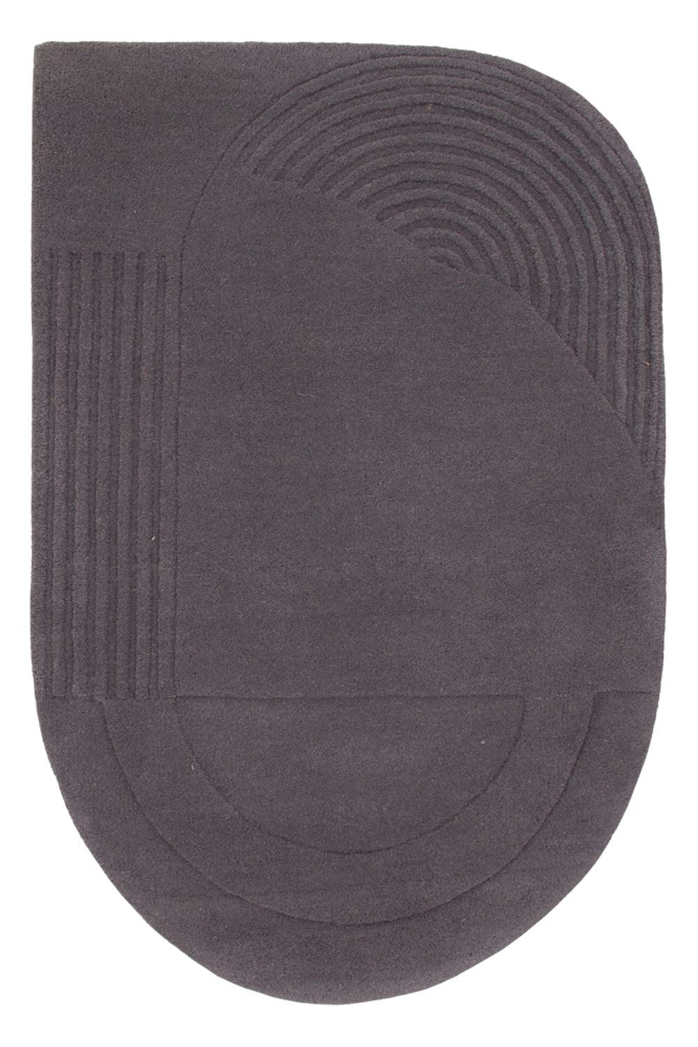 Tapis en laine originale  - 90 x 60 cm - gris