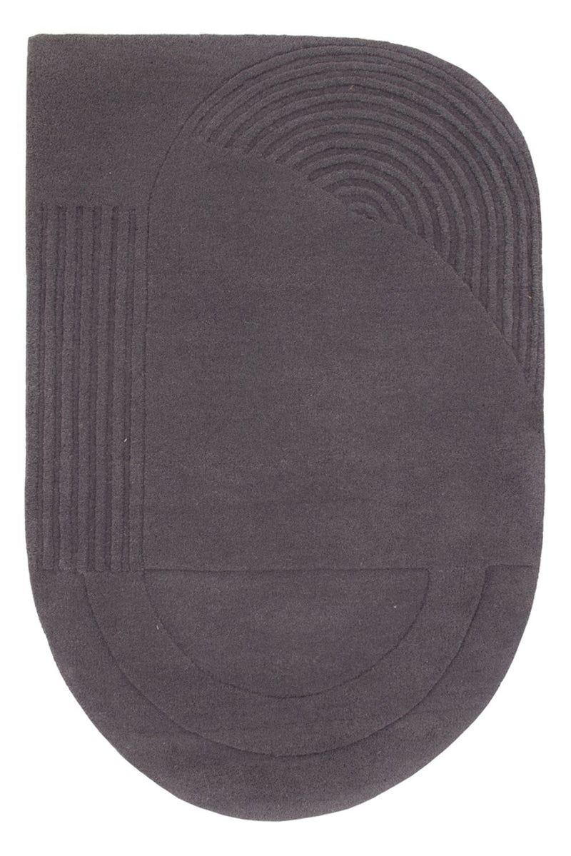 Tapis en laine originale  - 90 x 60 cm - gris