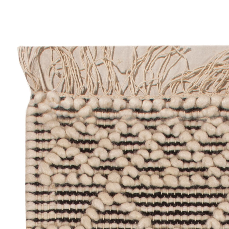 Tapis en laine - 58 x 46 cm - noir et blanc