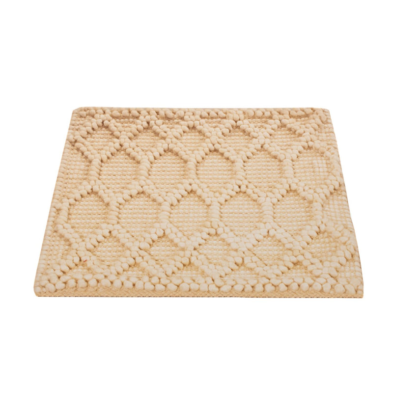 Wollteppich quadratisch  - 48 x 42 cm - beige
