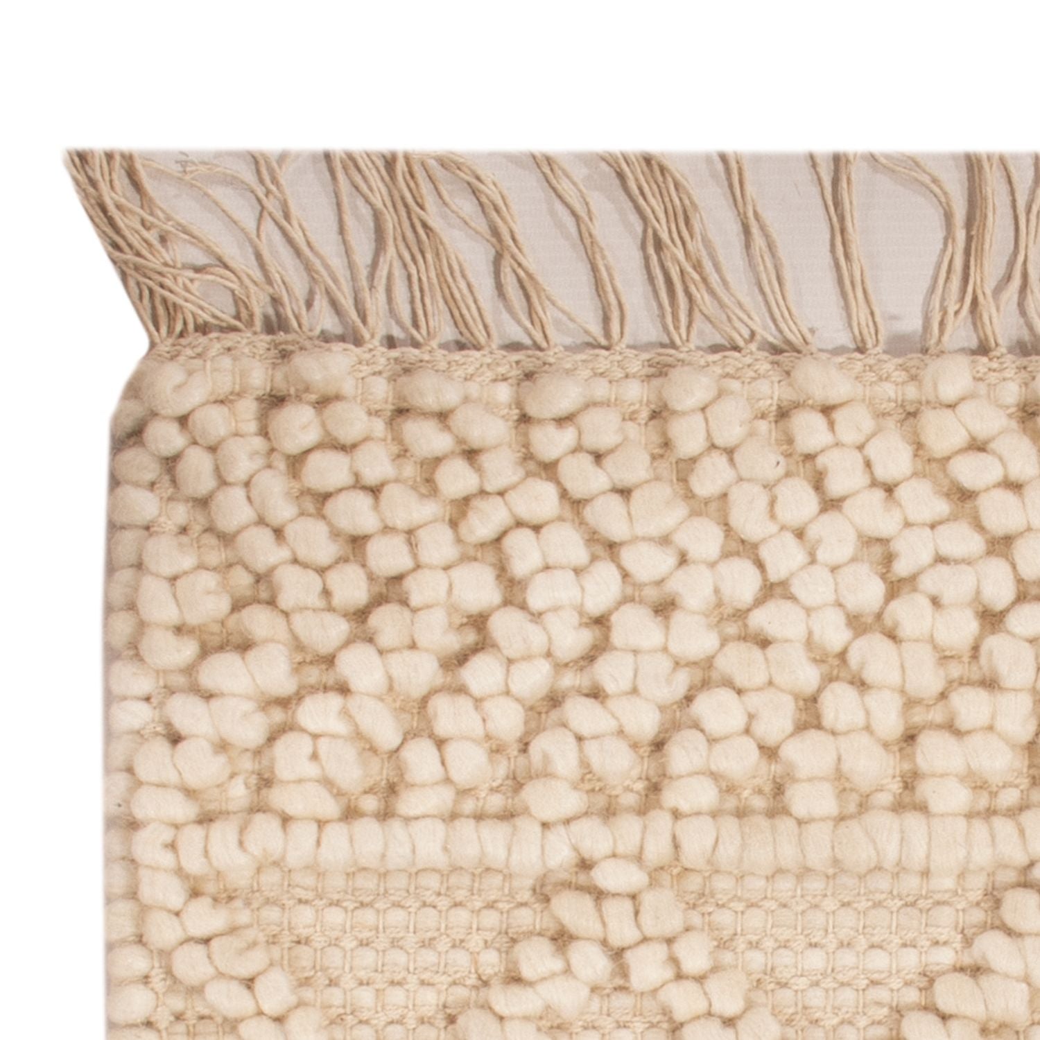 Wollteppich quadratisch  - 48 x 46 cm - creme