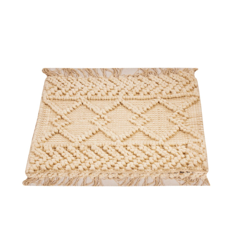 Wollteppich quadratisch  - 48 x 46 cm - creme