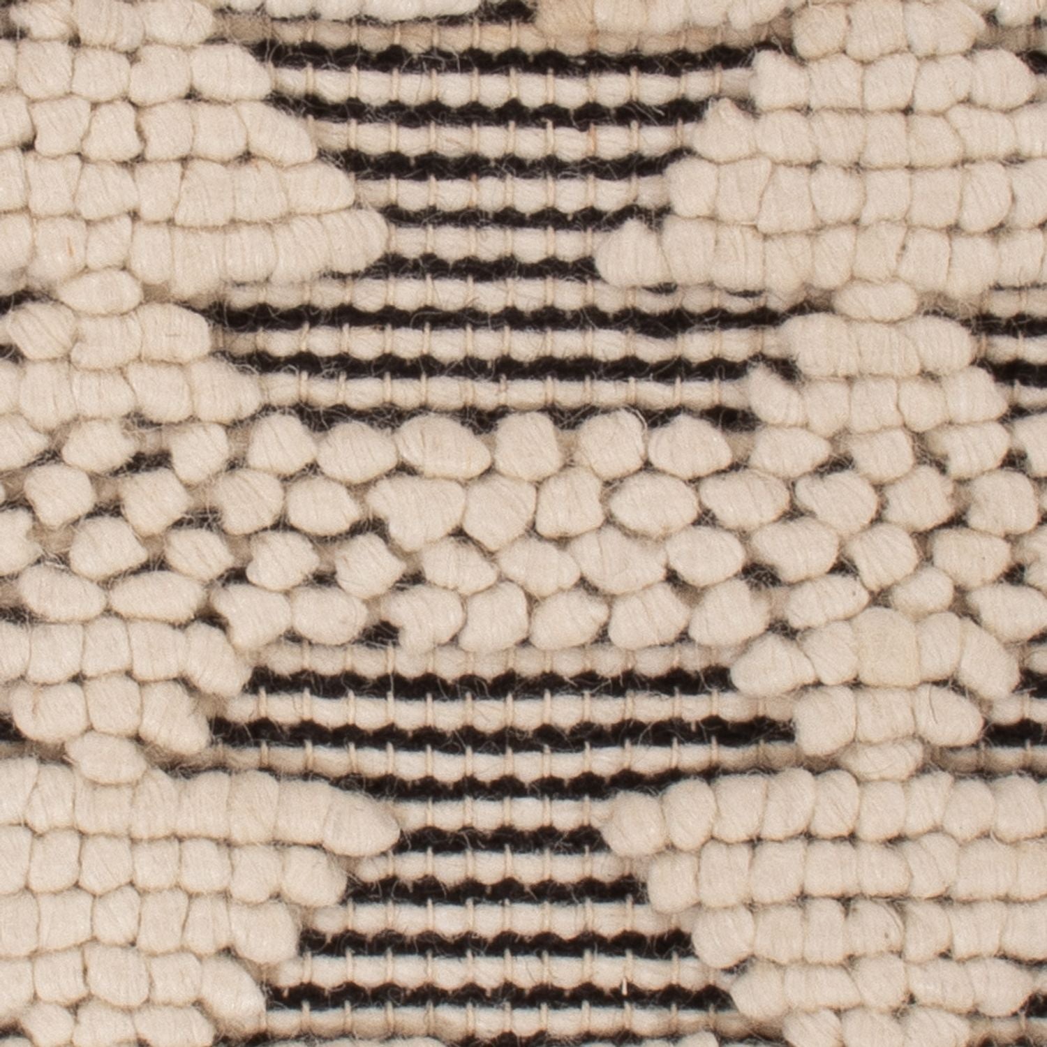 Tapis en laine carré  - 49 x 46 cm - noir et blanc