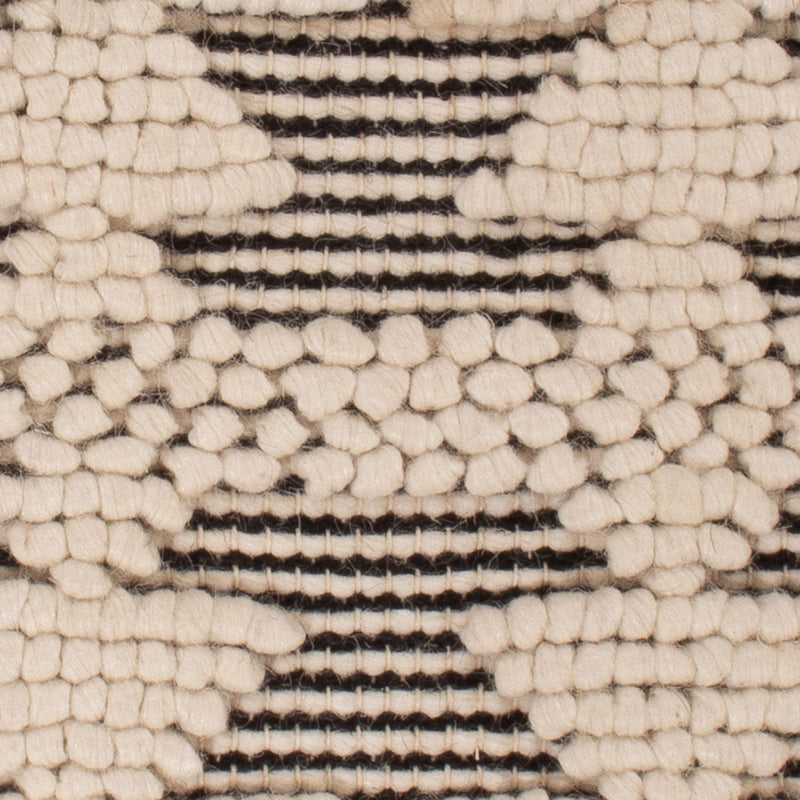 Tapis en laine carré  - 49 x 46 cm - noir et blanc