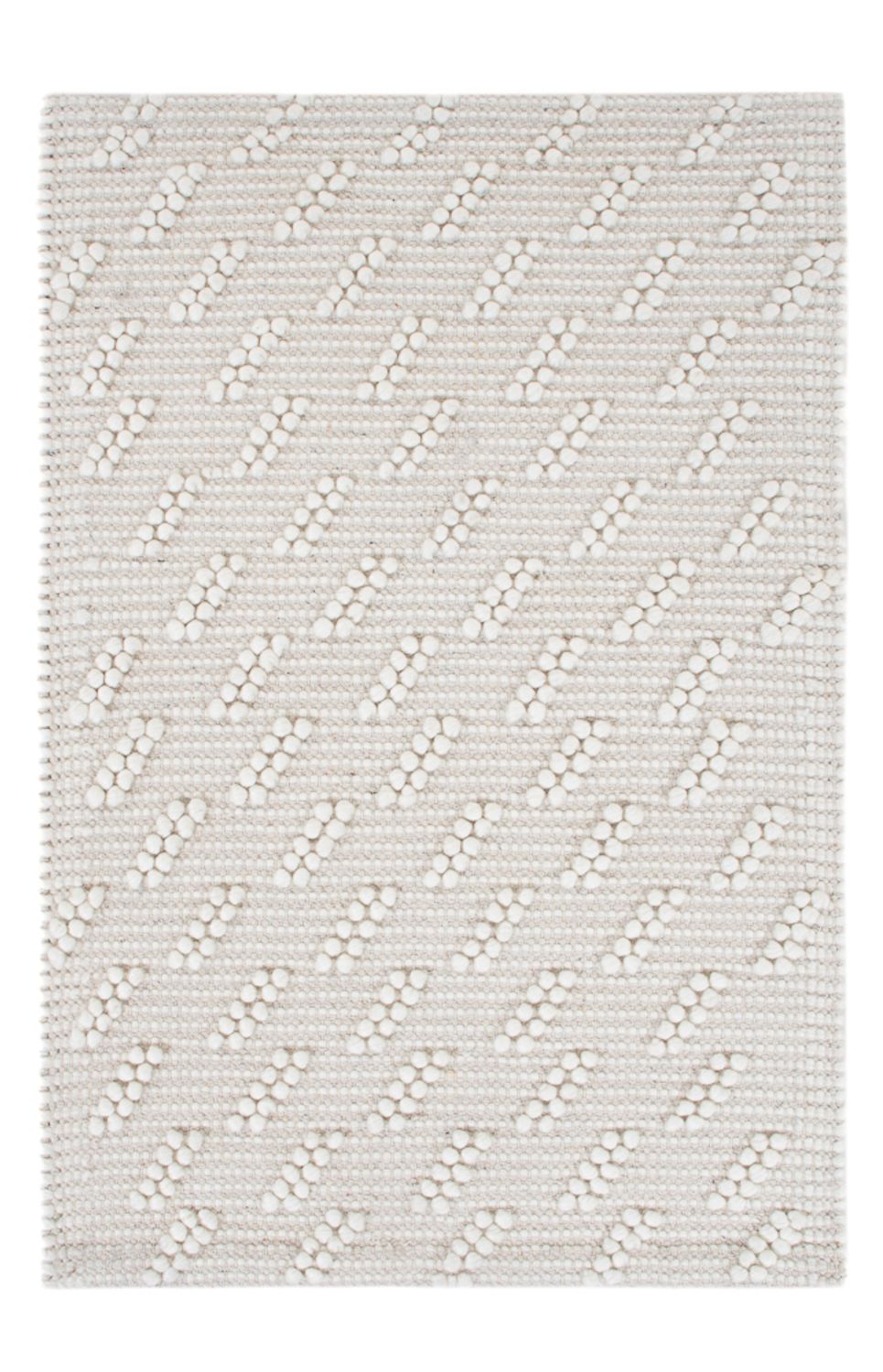 Wollteppich - 95 x 63 cm - hellgrau