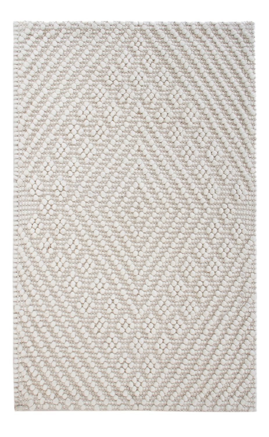Wollteppich - 96 x 62 cm - hellgrau