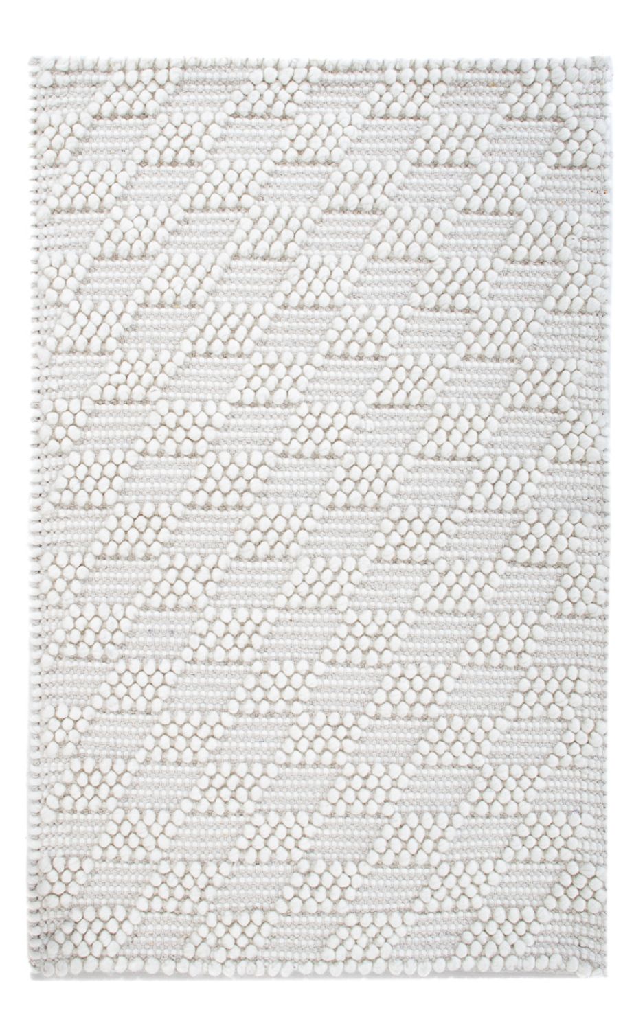 Wollteppich - 94 x 60 cm - hellgrau