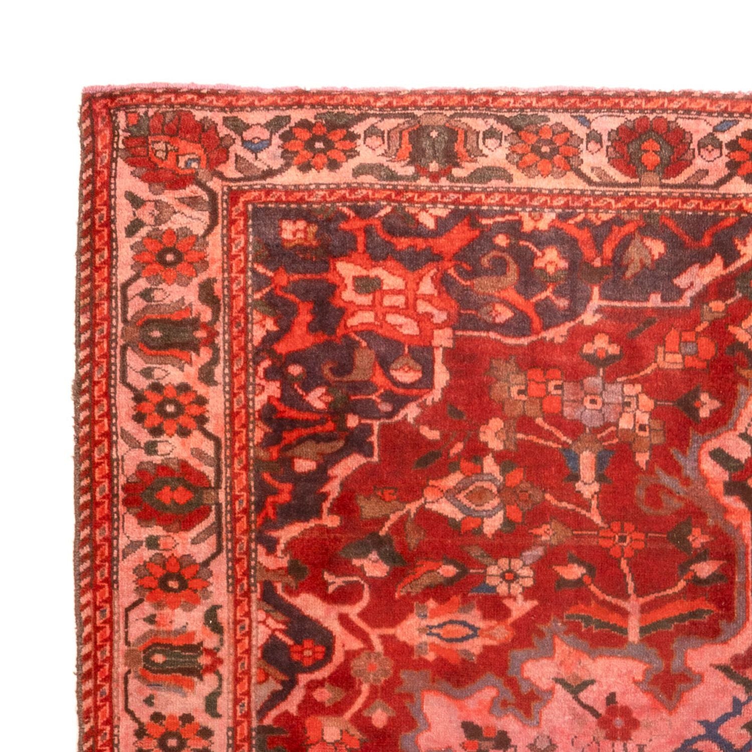 Tapis persan - Nomadic - 210 x 162 cm - rouge clair