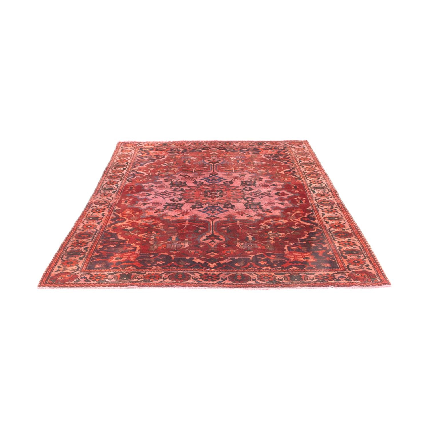 Tapis persan - Nomadic - 210 x 162 cm - rouge clair