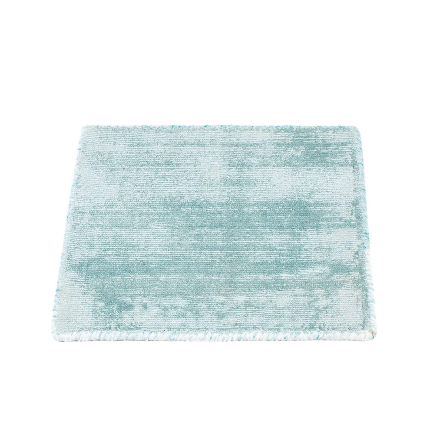 Tapis en viscose carré  - 30 x 30 cm - bleu clair