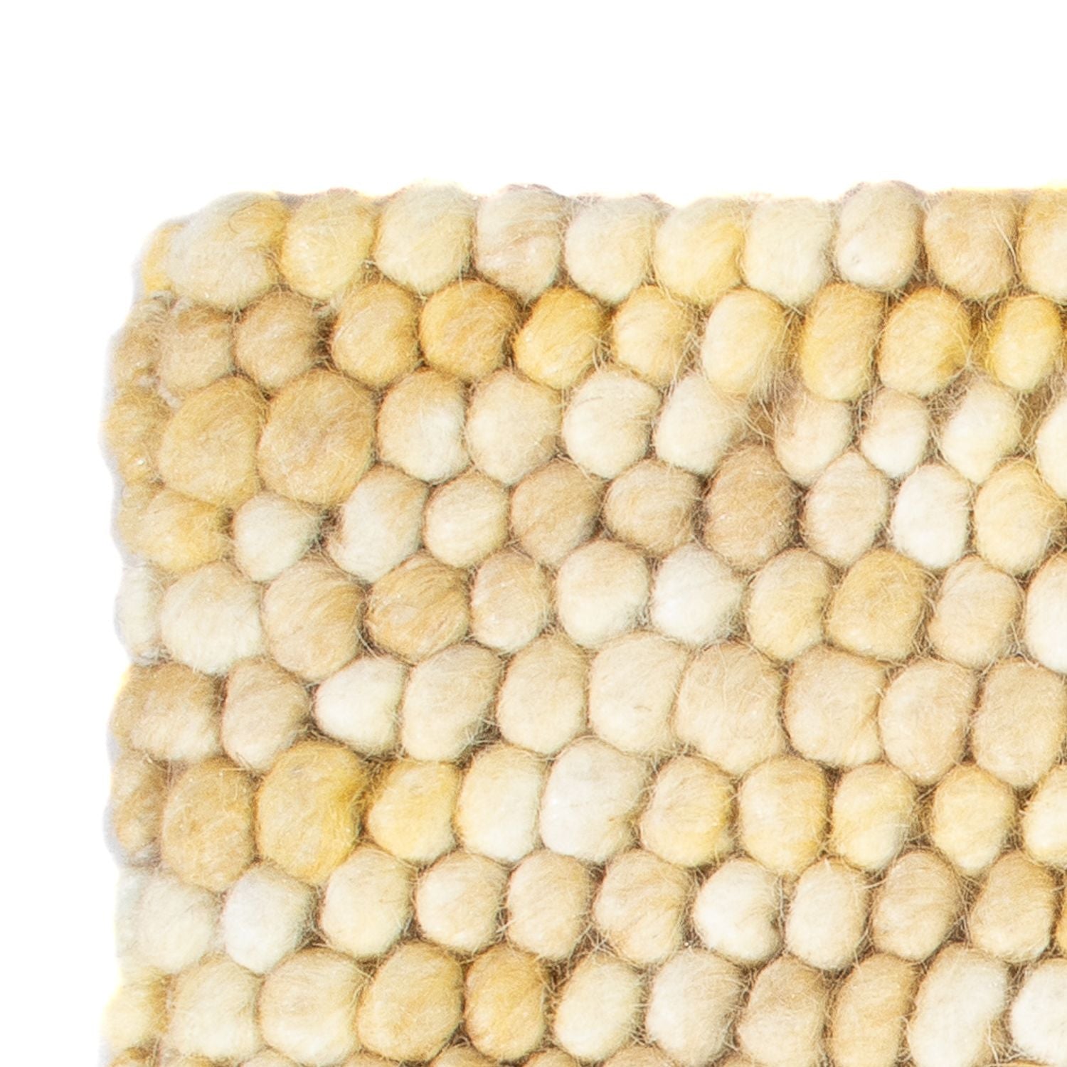Tapis en laine carré  - 32 x 32 cm - beige clair