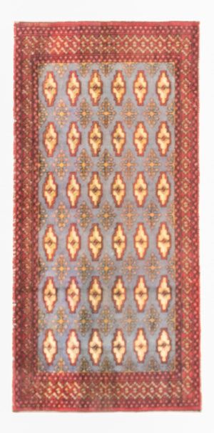 Tapis de couloir Tapis Turkaman - 136 x 57 cm - bleu clair