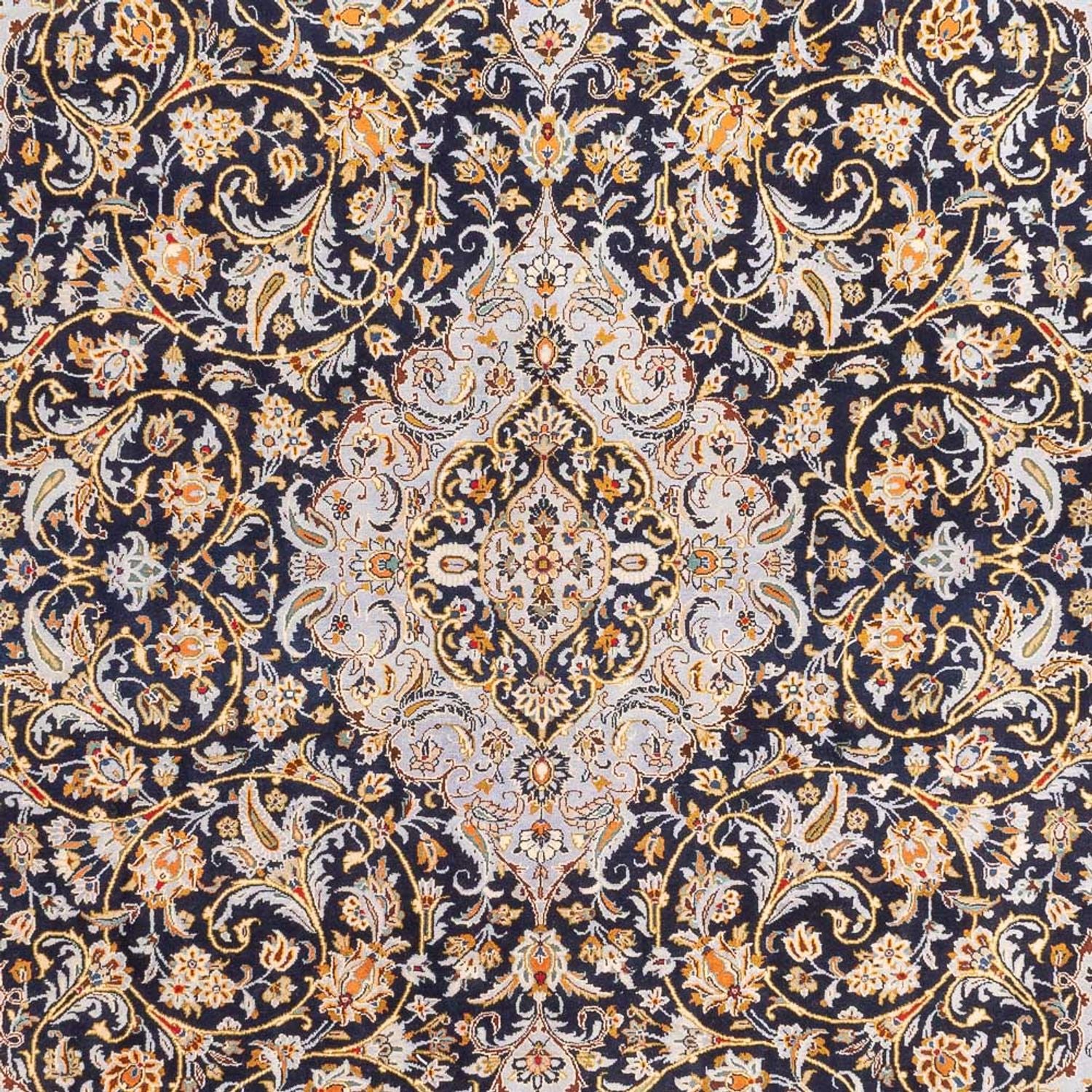 Tapis persan - Keshan - 425 x 307 cm - bleu foncé