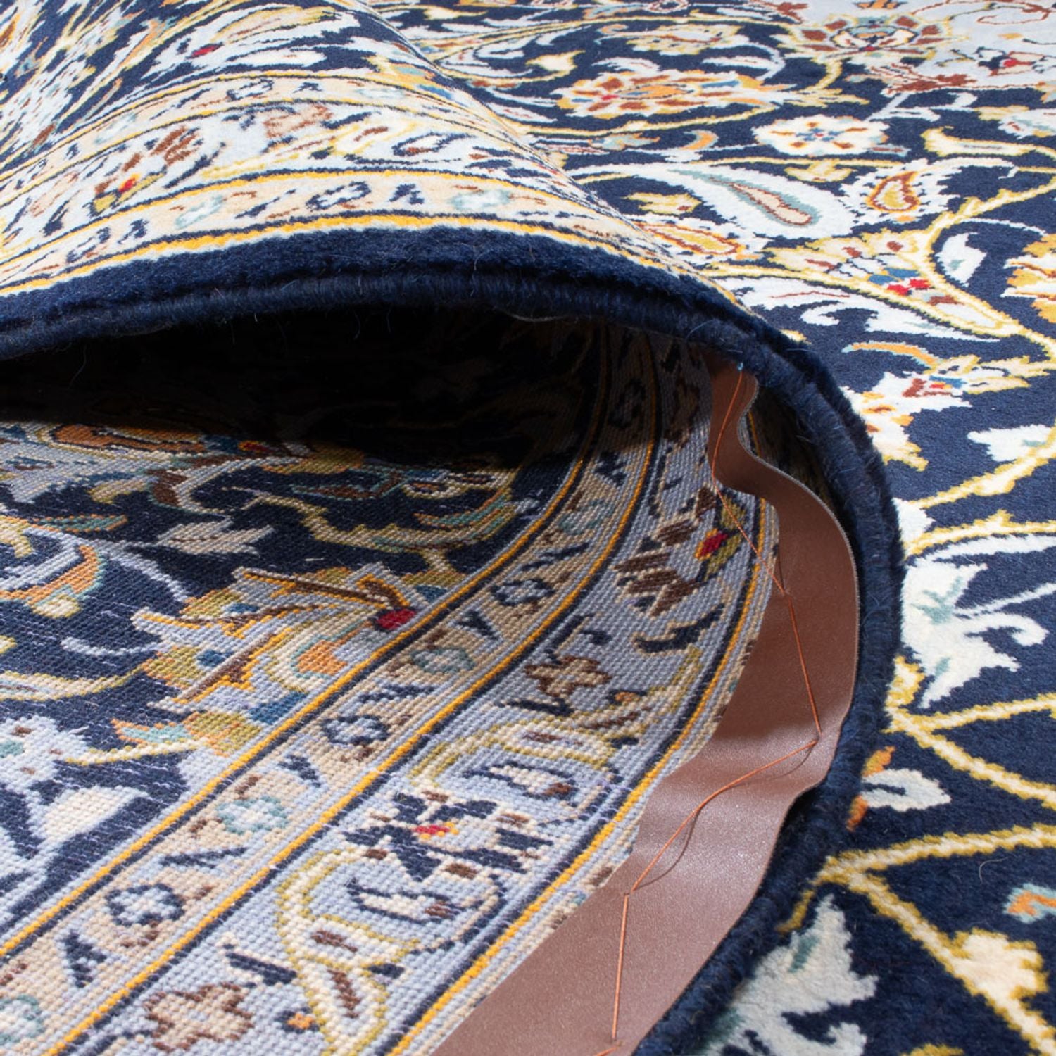 Tapis persan - Keshan - 425 x 307 cm - bleu foncé