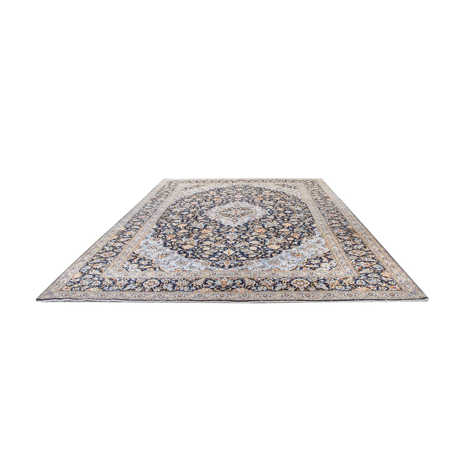 Tapis persan - Keshan - 425 x 307 cm - bleu foncé