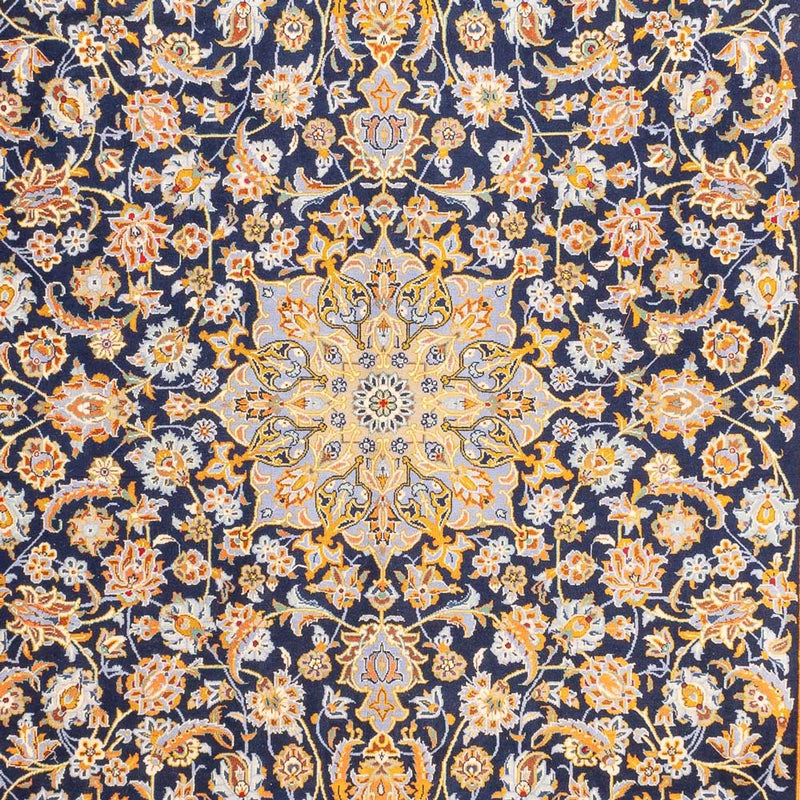 Tapis persan - Keshan - 402 x 288 cm - bleu foncé