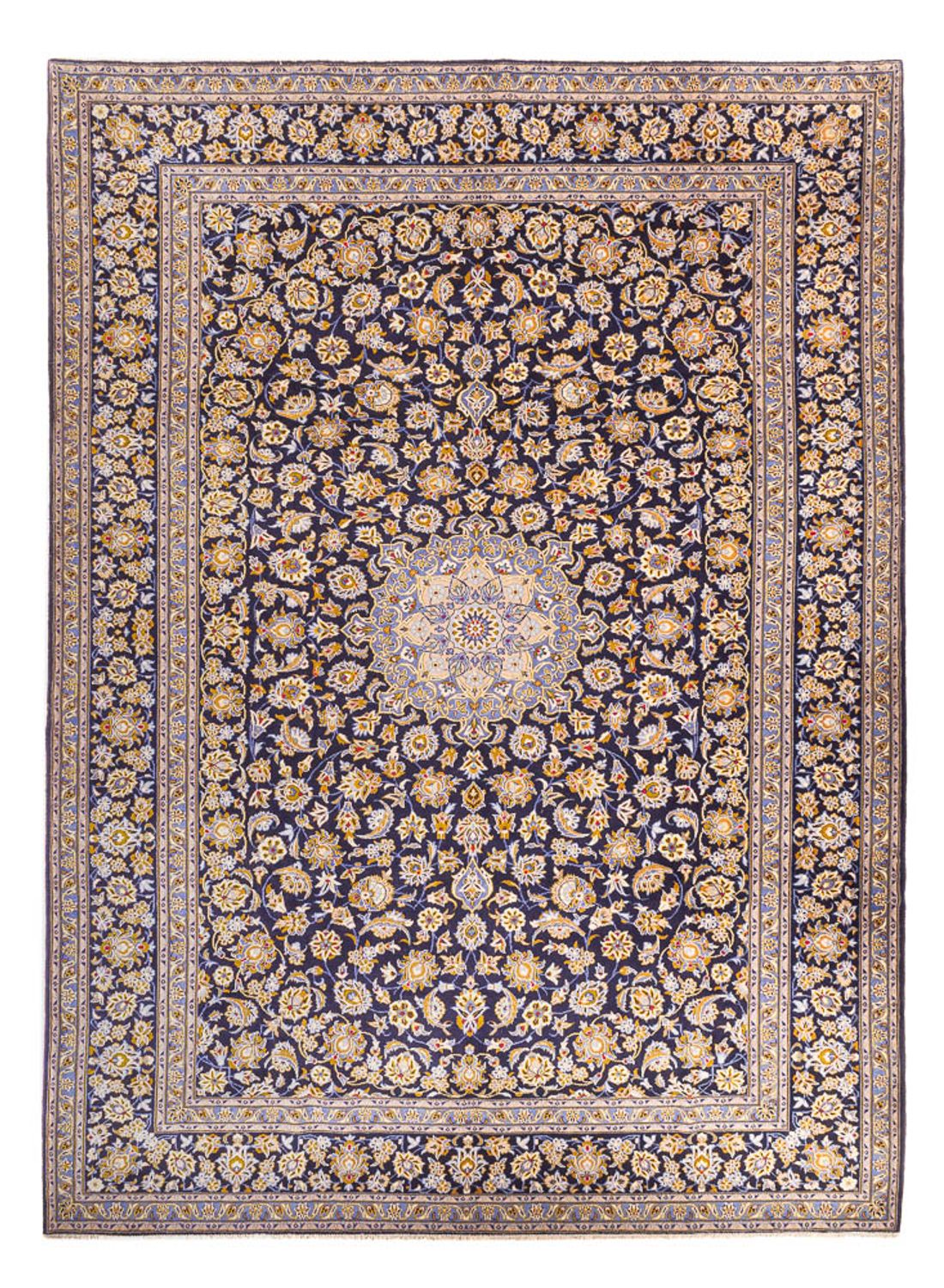 Tapis persan - Keshan - 420 x 318 cm - bleu foncé