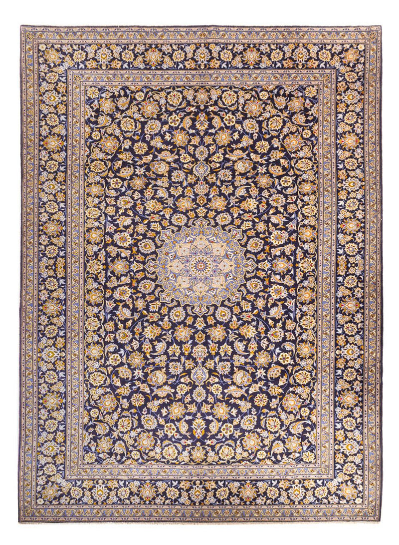 Tapis persan - Keshan - 420 x 318 cm - bleu foncé