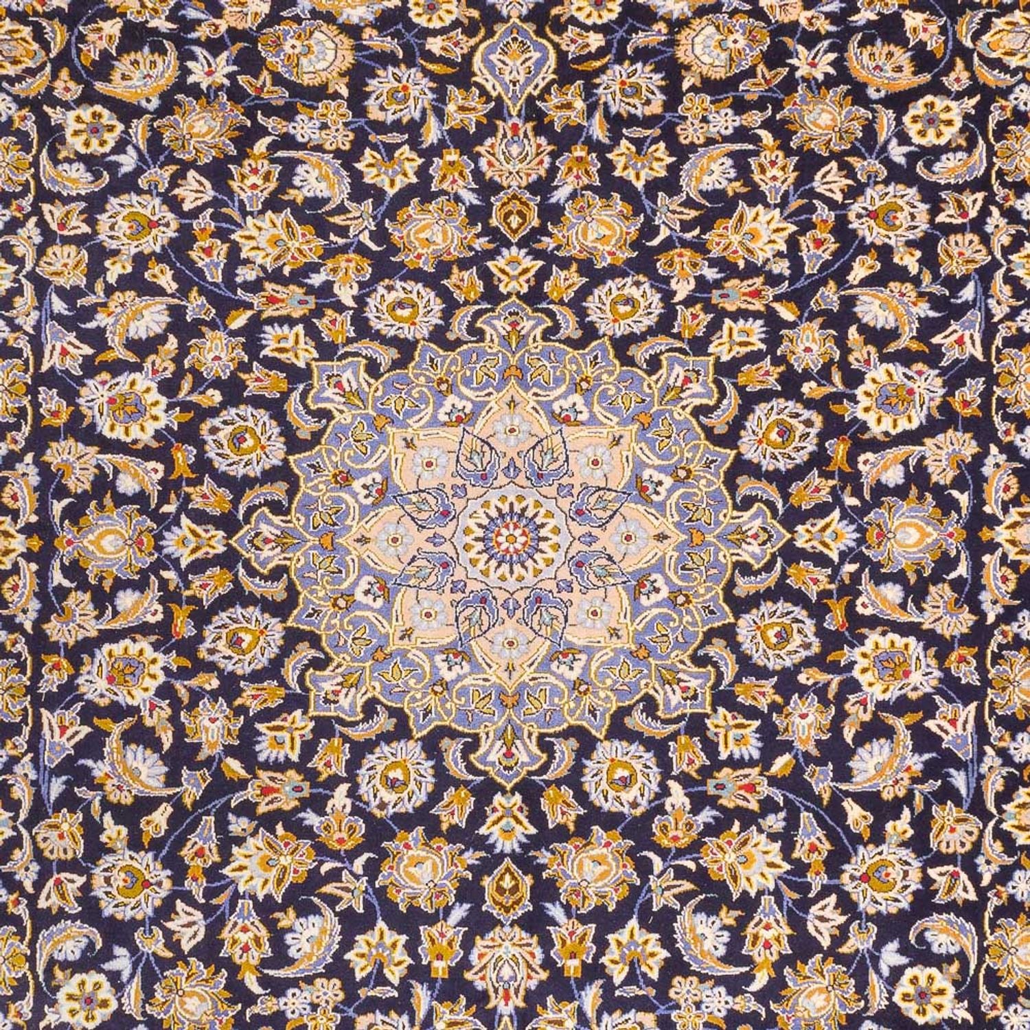 Tapis persan - Keshan - 420 x 318 cm - bleu foncé