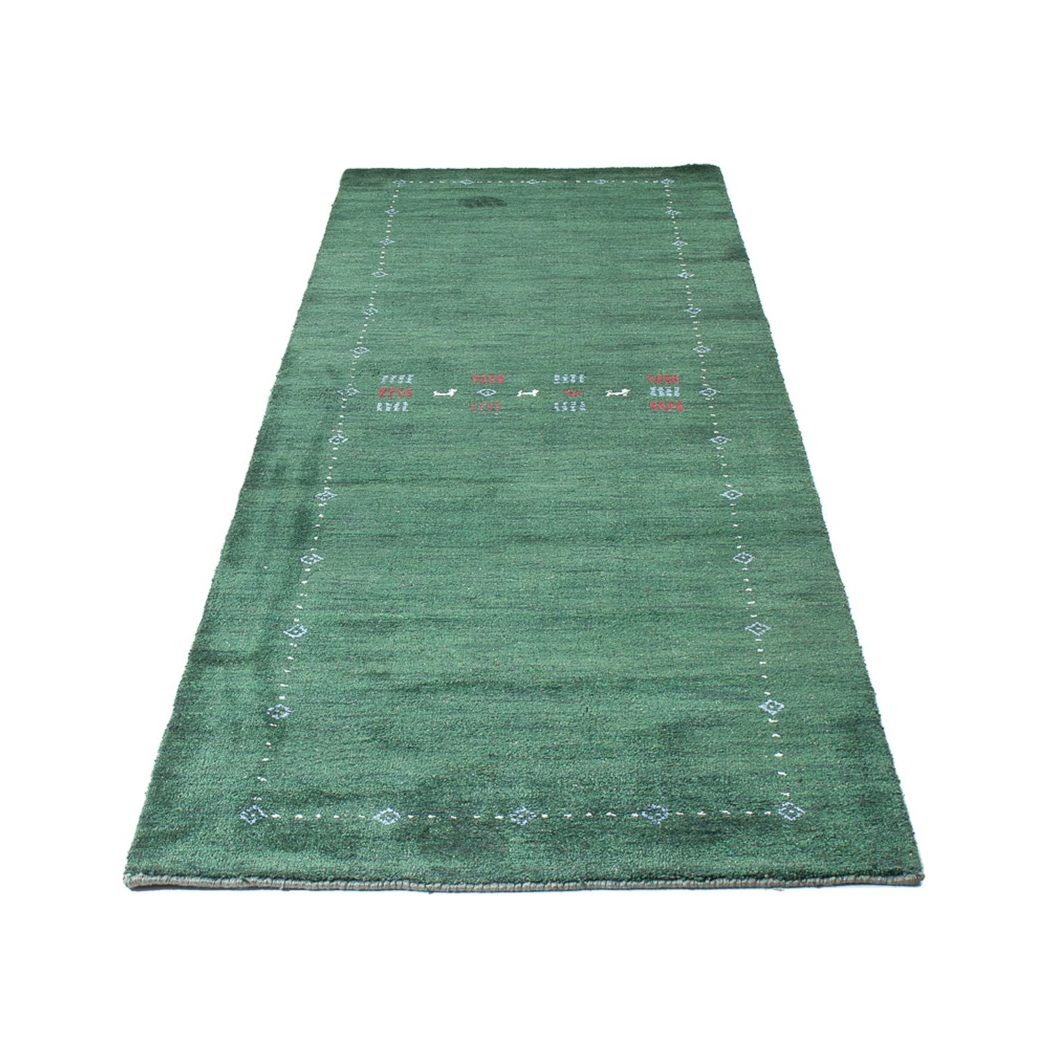 Läufer Gabbeh - Indus - 300 x 80 cm - grün