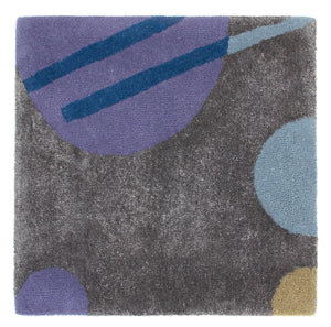 Wollteppich quadratisch  - 63 x 62 cm - mehrfarbig