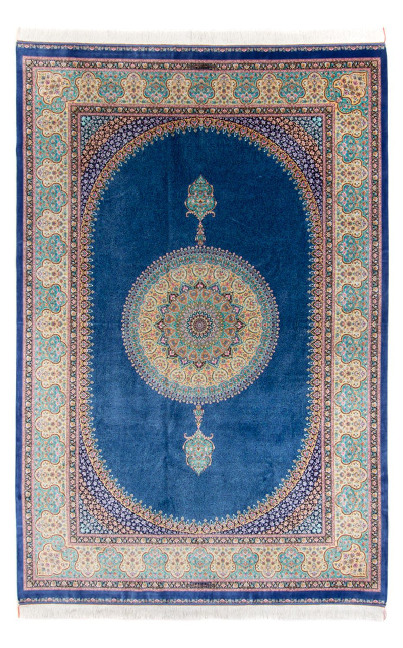 Tapis persan - Ghom - 300 x 200 cm - bleu