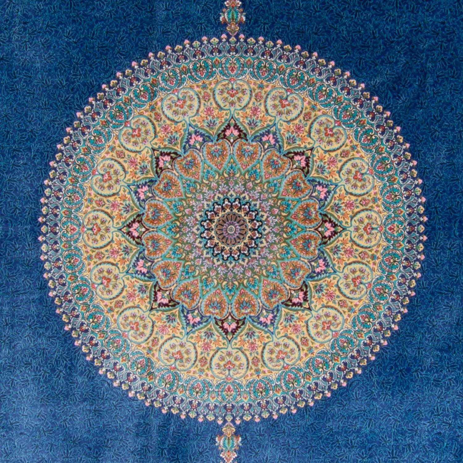 Tapis persan - Ghom - 300 x 200 cm - bleu