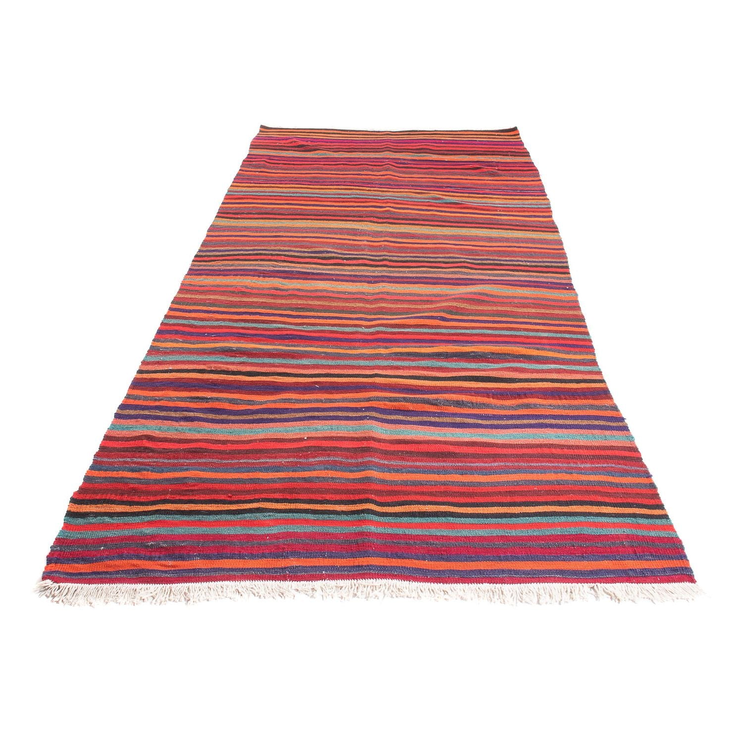 Tapis de couloir Tapis Kelim - Vieux - 300 x 122 cm - multicolore