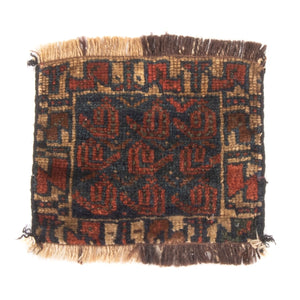 Tapis afghan carré  - 32 x 20 cm - multicolore
