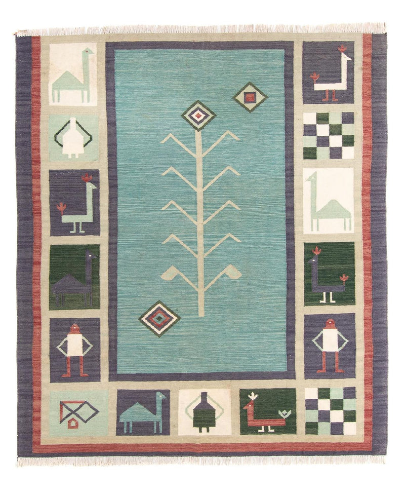 Tapis Kelim - Tendance - 240 x 200 cm - bleu clair