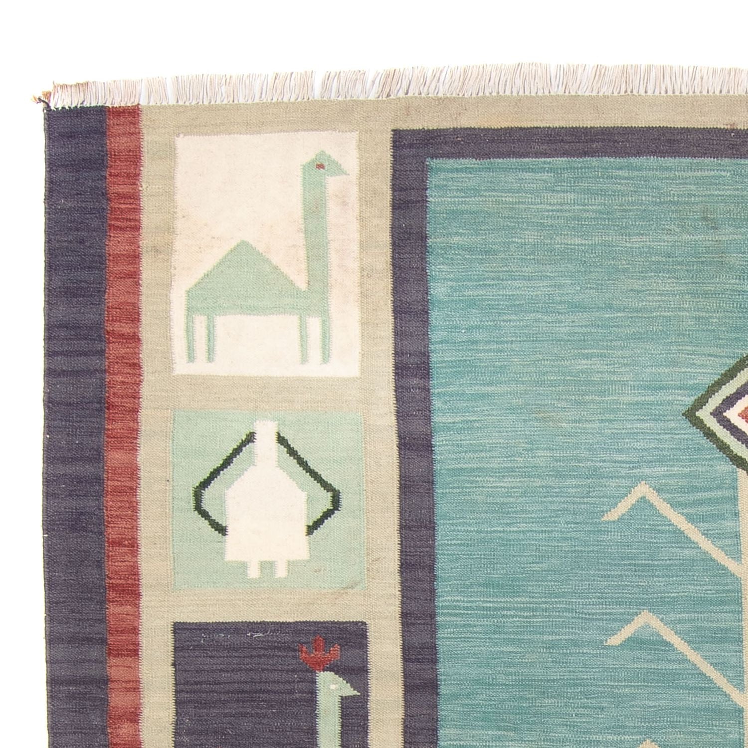 Tapis Kelim - Tendance - 240 x 200 cm - bleu clair