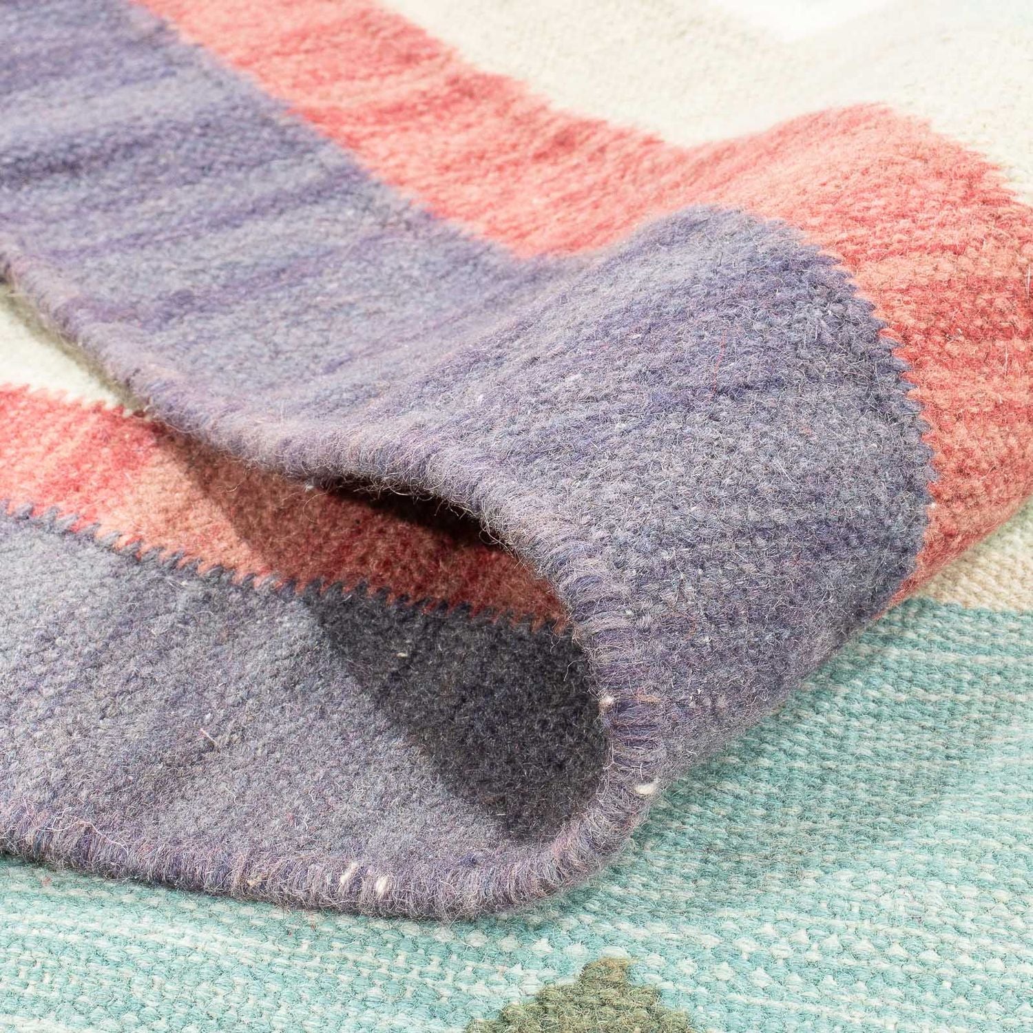 Tapis Kelim - Tendance - 240 x 200 cm - bleu clair