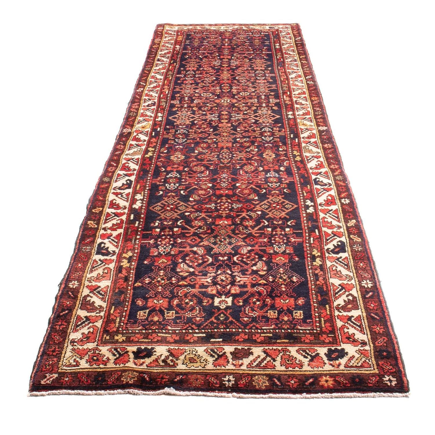 Tapis de couloir Tapis persan - Nomadic - 412 x 105 cm - bleu foncé