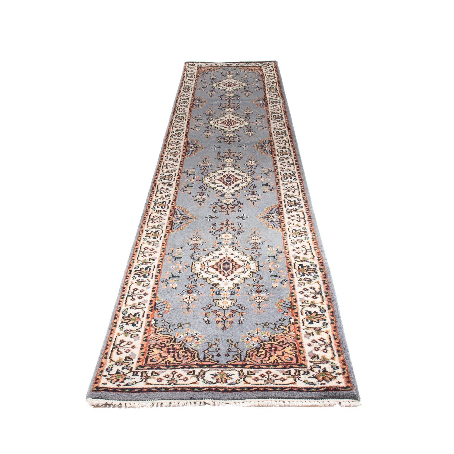 Tapis de couloir Tapis oriental - Indus - 400 x 80 cm - bleu clair