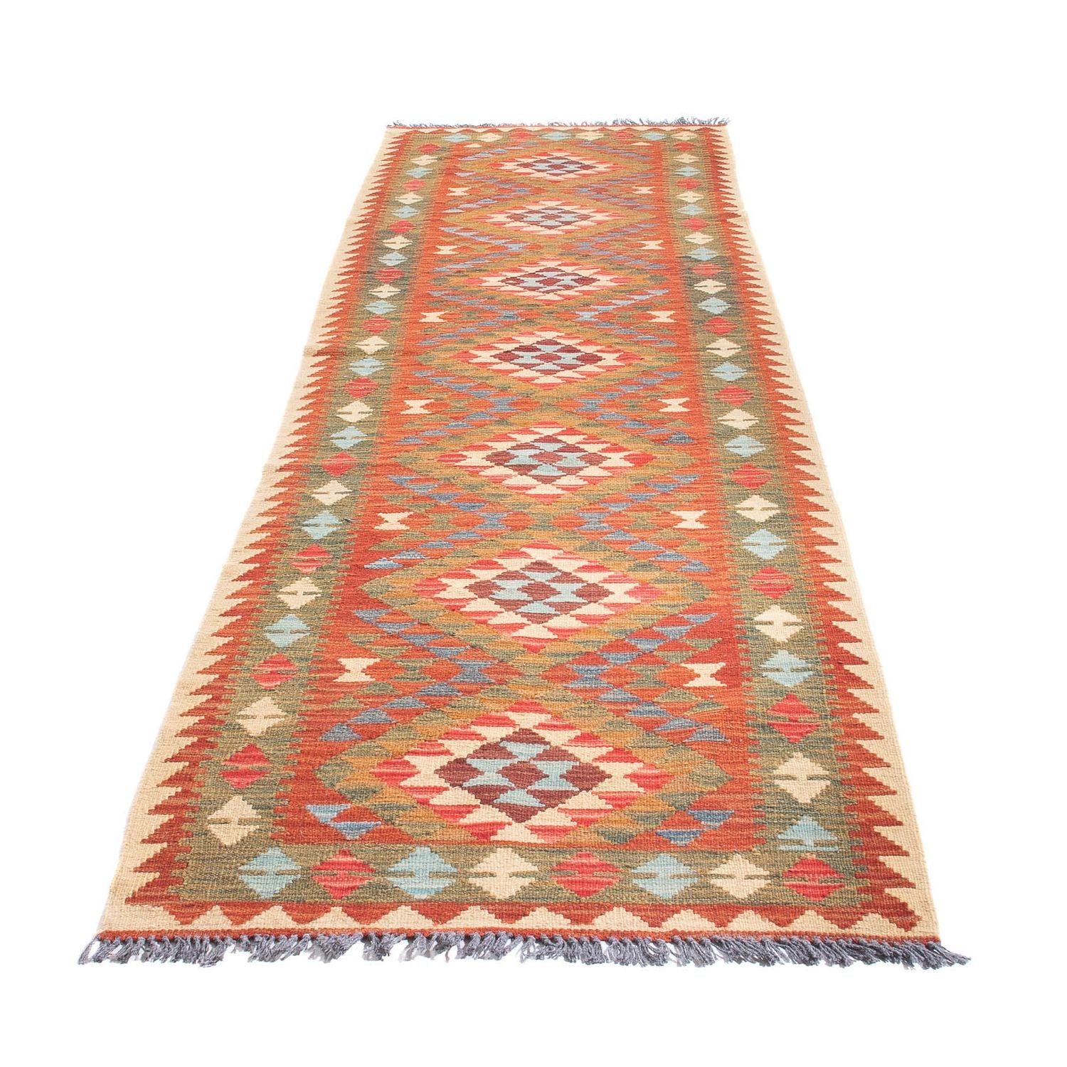 Tapis de couloir Tapis Kelim - Splash - 300 x 80 cm - multicolore