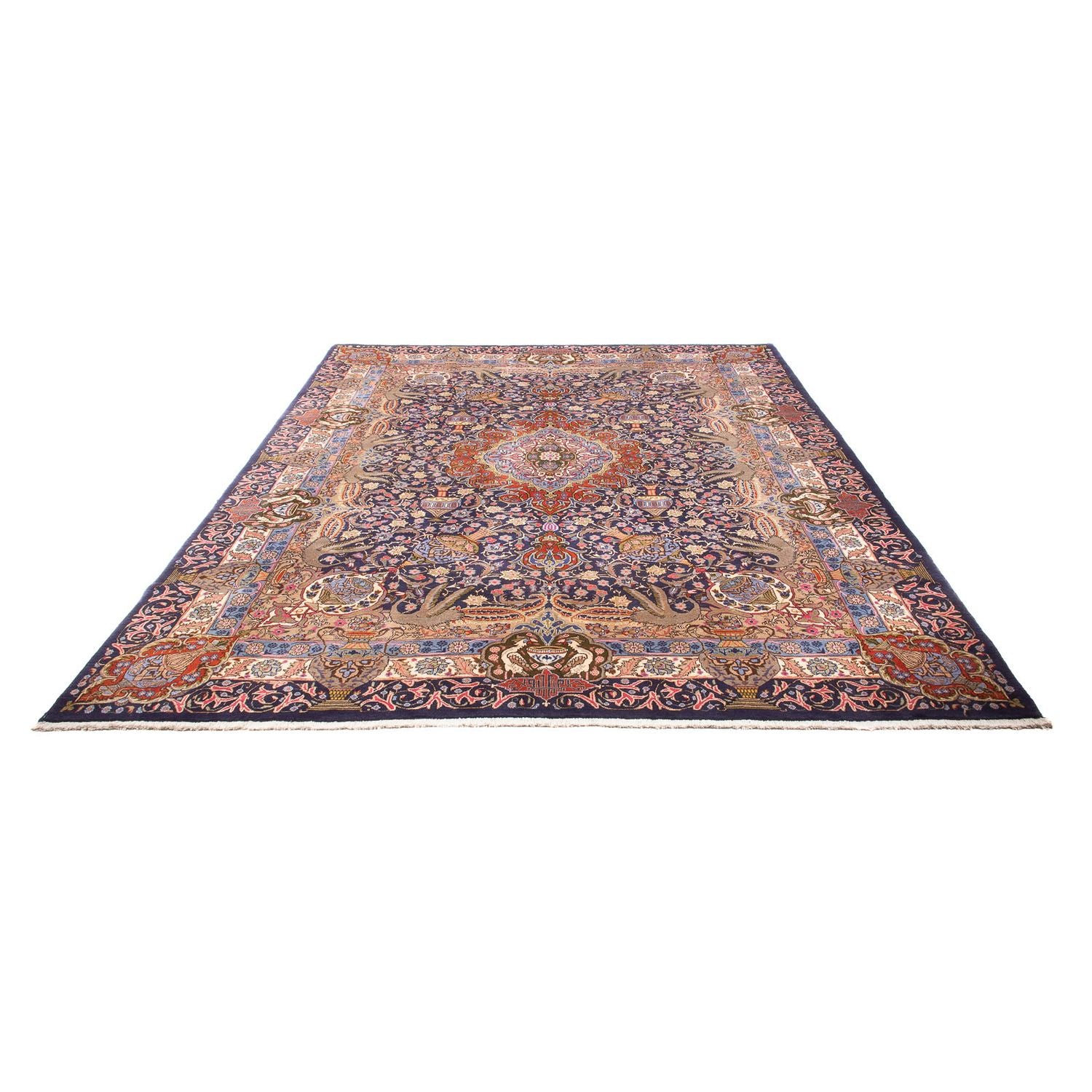 Tapis persan - Classique - 388 x 298 cm - bleu foncé