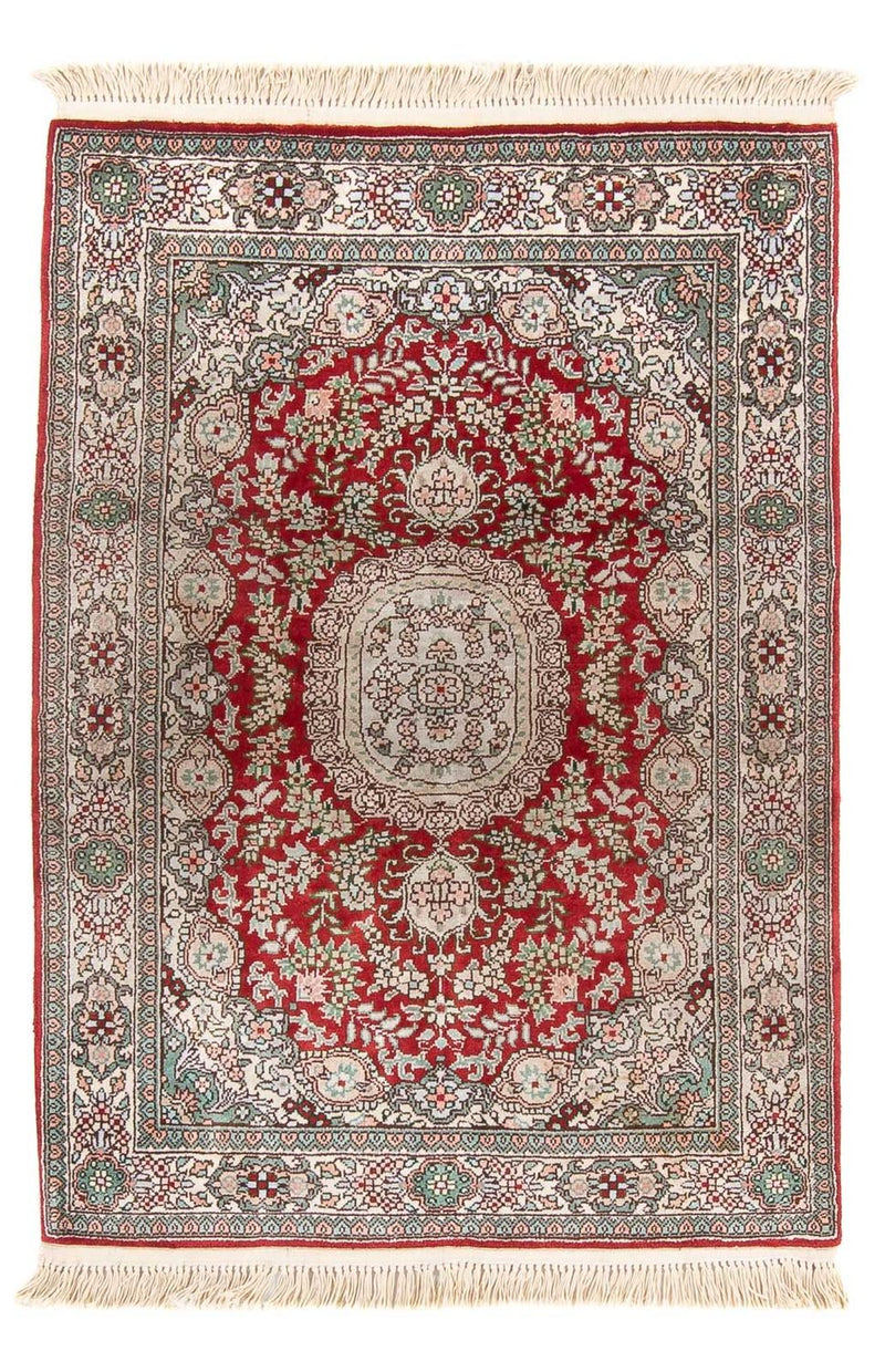 Tapis en soie - Soie chinoise - 93 x 62 cm - rouge