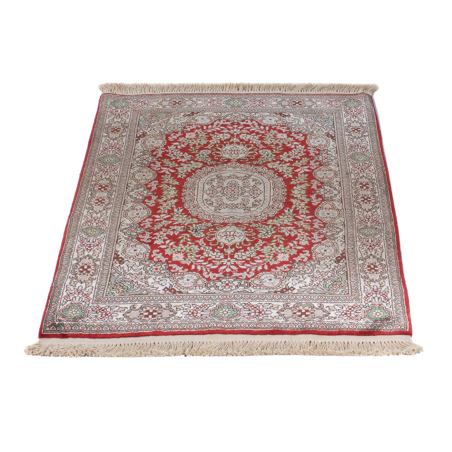 Tapis en soie - Soie chinoise - 93 x 62 cm - rouge