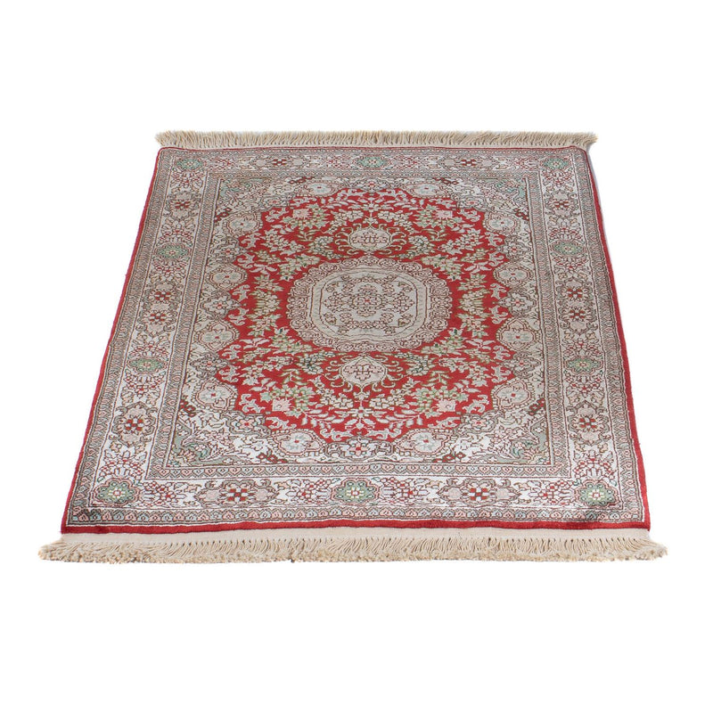 Tapis en soie - Soie chinoise - 93 x 62 cm - rouge