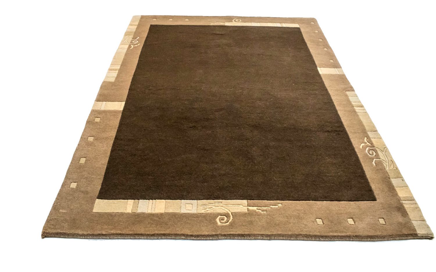 Tapis Népalais - 201 x 141 cm - marron