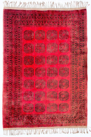 Tapis afghan - Boukhara - 292 x 203 cm - rouge