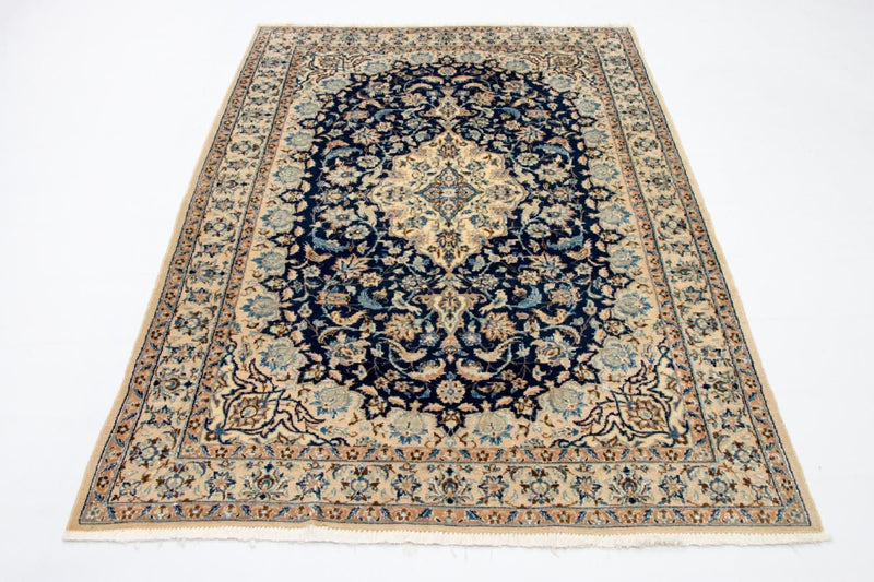 Tapis persan - Nain - Royal - 180 x 116 cm - bleu foncé