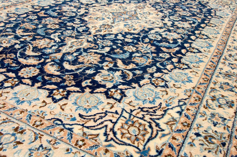 Tapis persan - Nain - Royal - 180 x 116 cm - bleu foncé